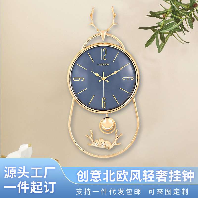家用挂墙时钟卧室客厅时尚装饰挂钟酒店前台大厅大气创意钟表静音