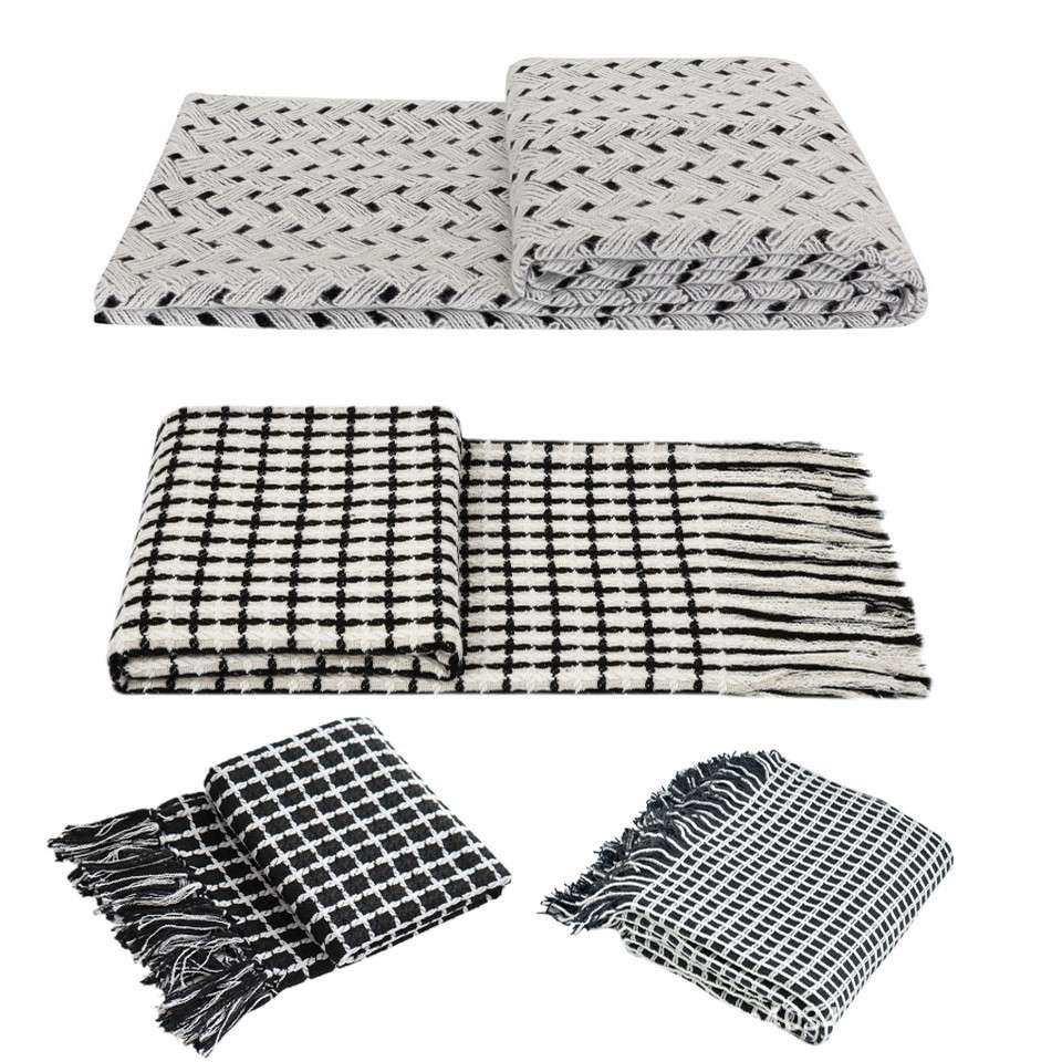 样板房黑白床尾毯搭毯 样板间搭巾床盖毯沙发毯 家具卖场布艺摆设,鲜花速递/花卉仿真/绿植园艺,割草机/草坪机,淘宝优惠券,粉丝福利购,淘宝优惠卷