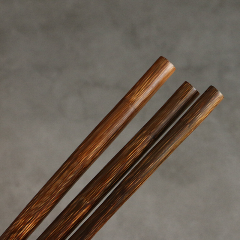 龙血金丝b竹无节纯手工打磨手把件实心竹文玩抄网教鞭手杖登山拐