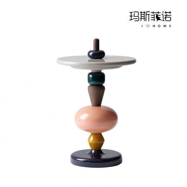 玛斯菲诺木质糖葫芦葫芦小桌子彩色糖创意边几简约茶几圆形家用
