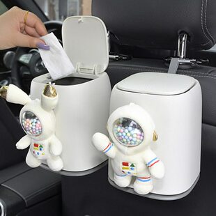 桶副驾驶座椅前卡通桶车载垃圾桶排后排汽车收纳出风口挂式宇航员