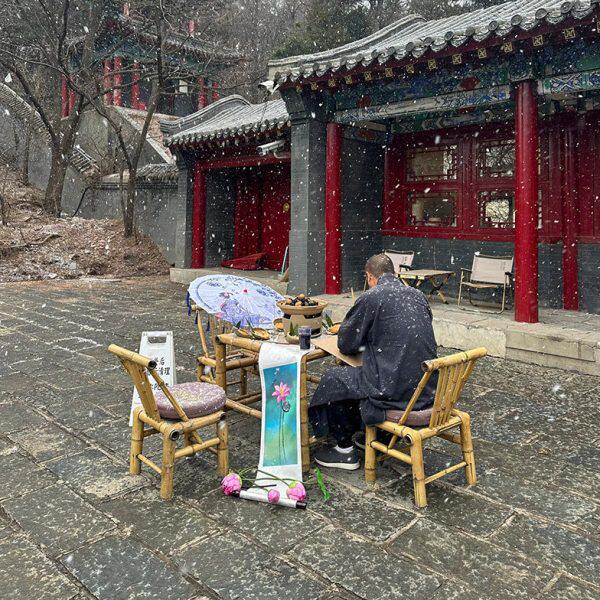 寺庙竹桌椅组合中式禅意纯手工竹编桌椅竹桌子竹椅子复古竹子桌椅