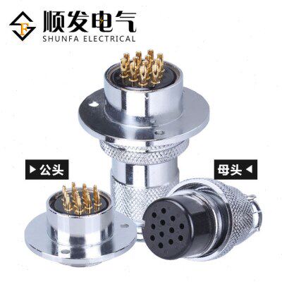 25FDM12法兰盘 连接器 芯-P25G12插座X2512航空插头 T（-）