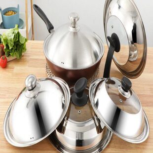 盖32立圆形雅不锈钢cm加高锅盖防爆组合可钢化玻璃高盖平底锅炒锅