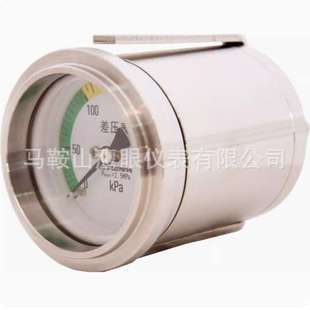 双波纹管 250Kpa 差压压力表轴向连接全不锈钢嵌入式差压表63mm
