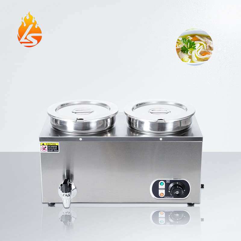 商用双头7L保温汤桶不锈钢食物暖汤炉暖菜煲自助餐厅加热保温汤池