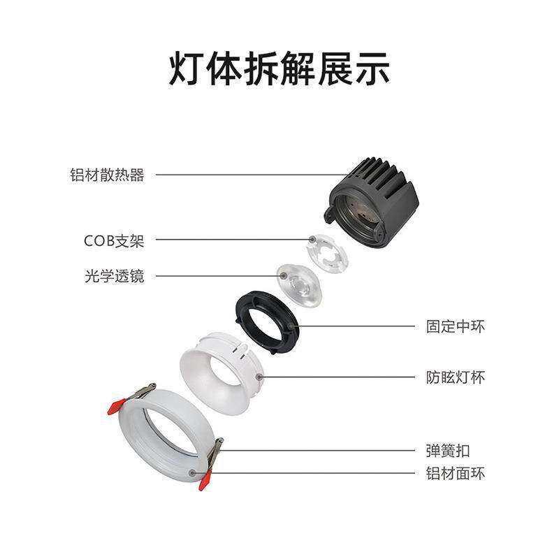 射灯嵌入式酒店大厅变光防阳台浴室LED天花灯防潮卫生间防水拨码