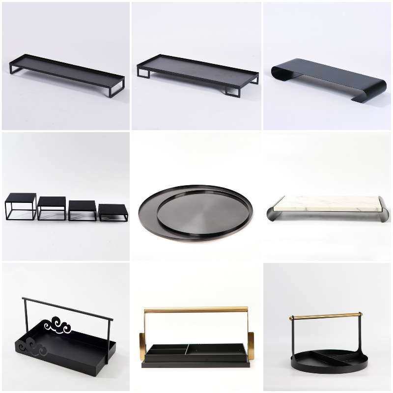 新中式铁艺托盘摆件茶盘茶几茶室家居客厅收纳提盒样板房软装饰品,鲜花速递/花卉仿真/绿植园艺,割草机/草坪机,淘宝优惠券,粉丝福利购,淘宝优惠卷