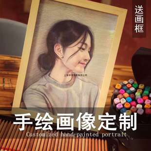 素描画像真人照片转手绘头像帮人代画油画人像彩铅肖像画人物