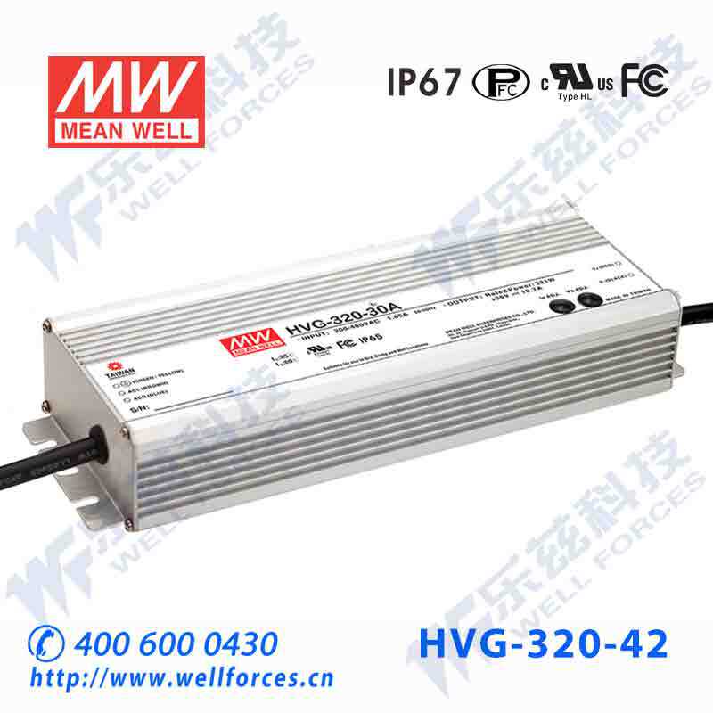 明纬42V LED电源480W HVG-480-42AB 11.4A可调+42V恒压调光防水