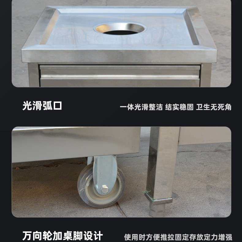 商用不锈钢收残车食堂酒店饭店残食车食物残渣垃圾收残车耐用