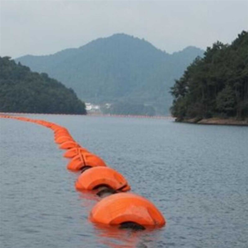 水面橘红色夹电缆线浮子河道抽D沙管浮筒水库疏浚管道浮体