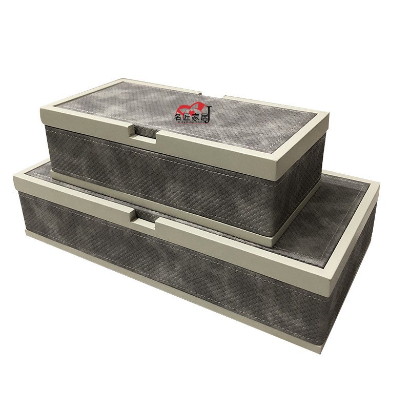 新中式软装饰品盒玄关酒店陈列展示G盒摆件木质烤漆盒首饰收纳盒