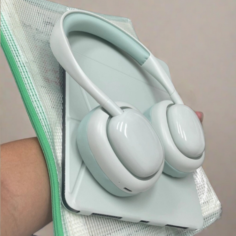 2023新款无线蓝牙女生小v巧学生图书馆学习轻便头戴式音乐耳机降