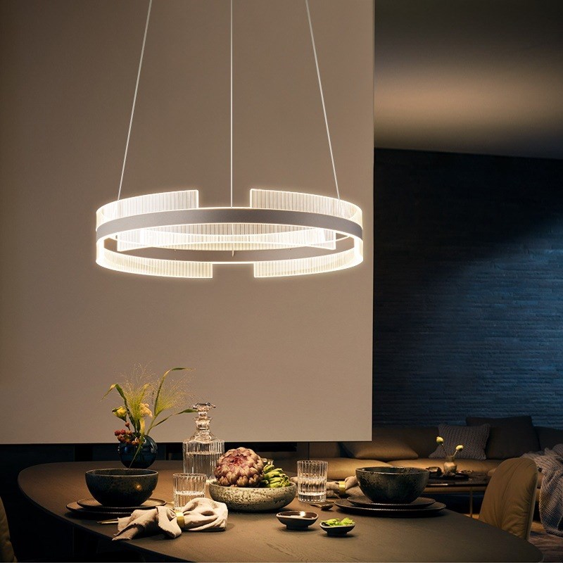 极简吊灯家用餐厅卧室客厅灯x简约现代环形灯北欧创意圆形圆圈灯