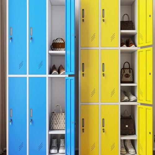彩色更衣柜员工柜铁皮柜健身房换衣柜浴室储物柜带锁游泳馆存包柜
