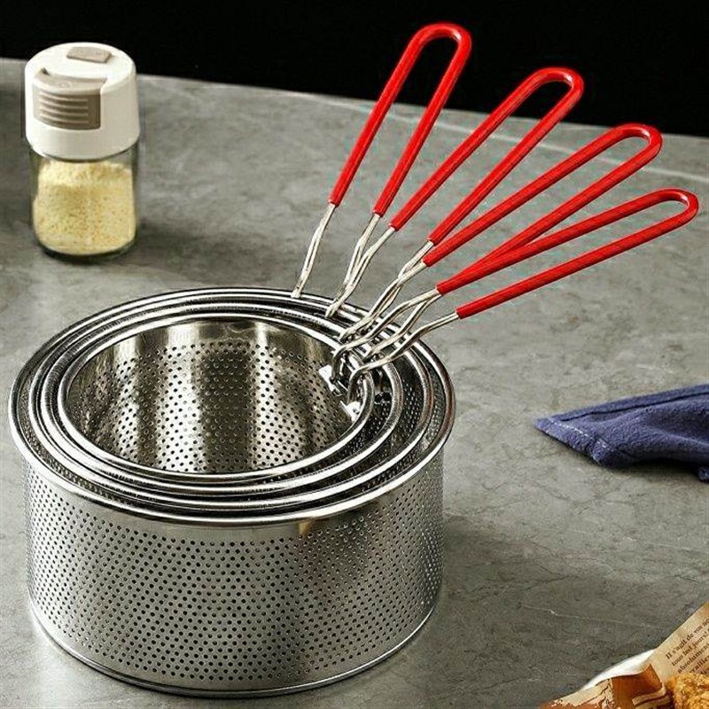 螺蛳粉炸蛋模具油炸m锅304不锈钢深锅家用带滤网丝粉省油小炸锅