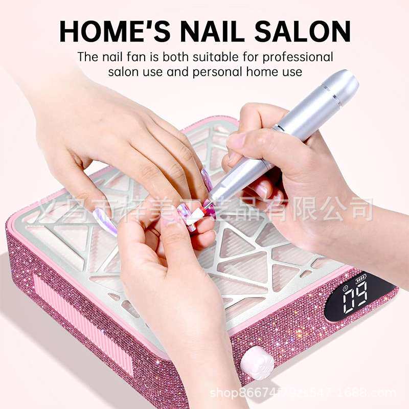 美甲大吸力打磨卸除指甲不跑灰除粉尘镶钻款吸尘器蓄电款无刷电机