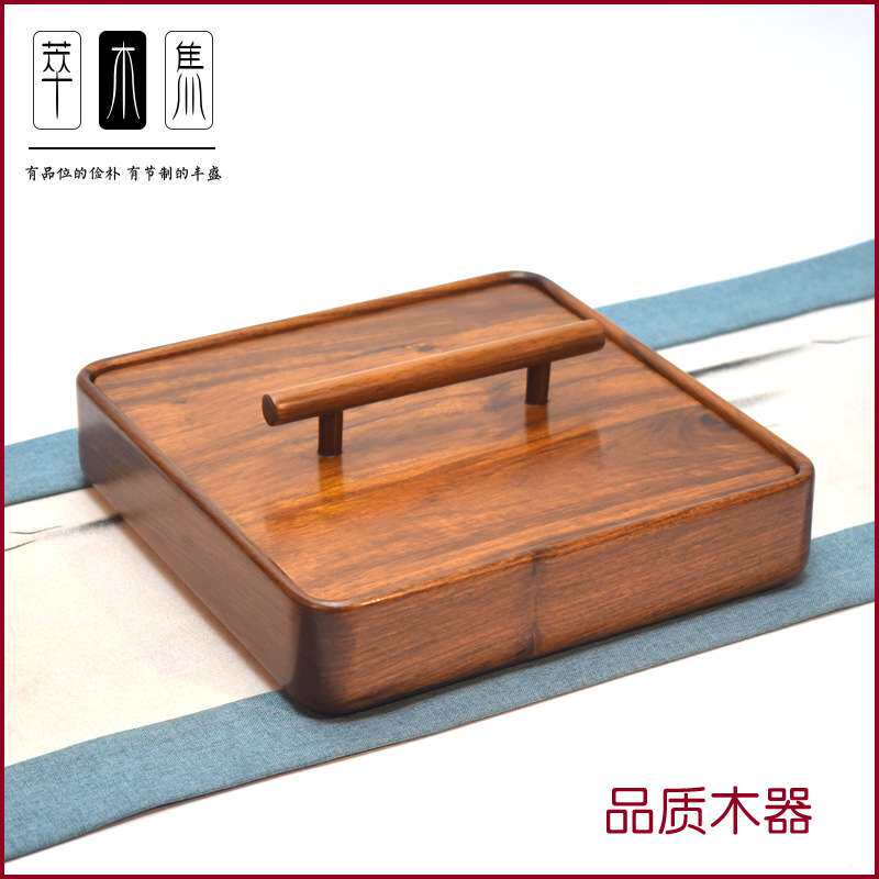 新中式茶饼盒明清古典文盒收纳盒坚果盒软装客厅样板房普洱茶饼盒