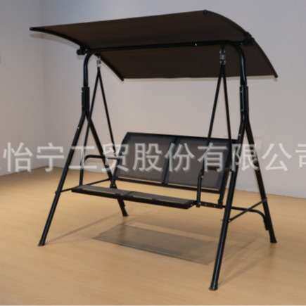 三人铸铝户外阳台庭院秋千椅巴拿马吊椅铁艺花园秋千室外摇 摇椅