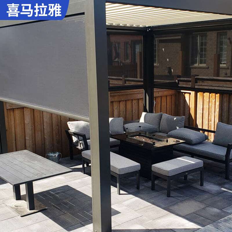 电动隔热室外阳光房遮阳帘  防雨智能自动升降办公室遮光卷帘