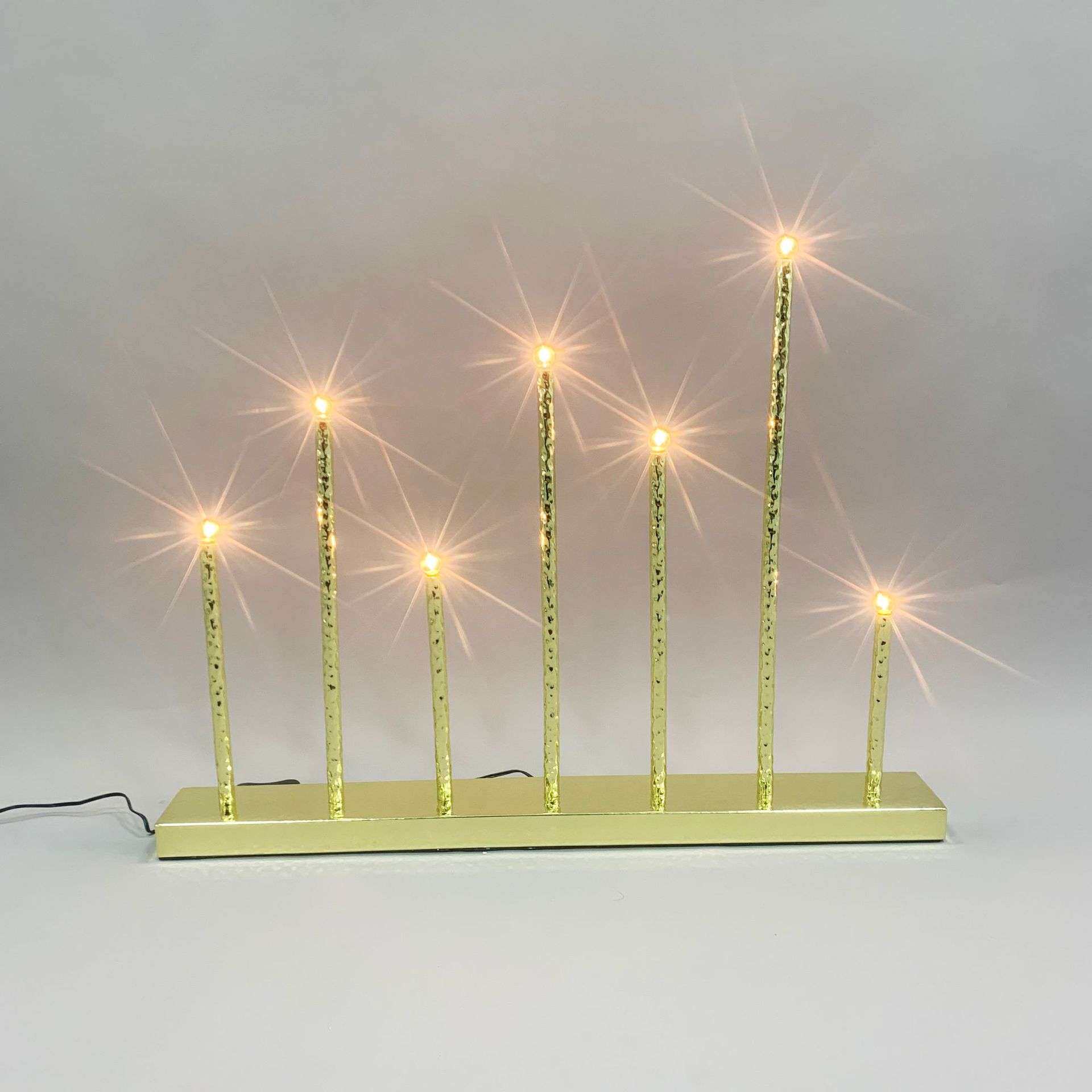 北欧风创意现代锻打铁艺E10圣诞灯/西餐厅宴会厅别墅餐厅蜡烛台灯