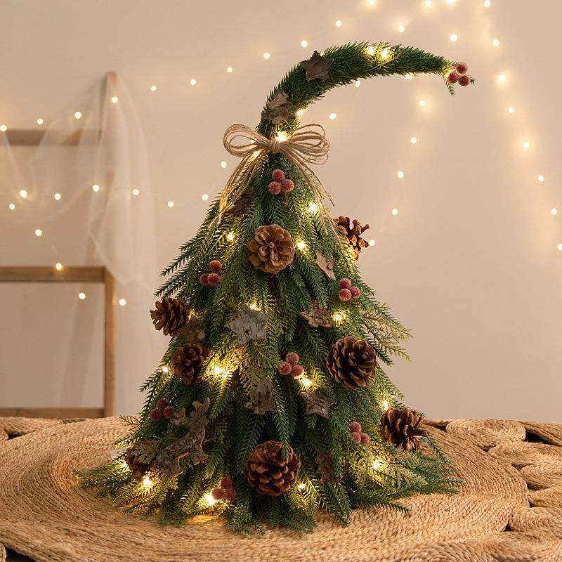 圣远新款迷你诺贝松圣诞树套装 圣诞节氛围装饰桌面精灵小树摆件