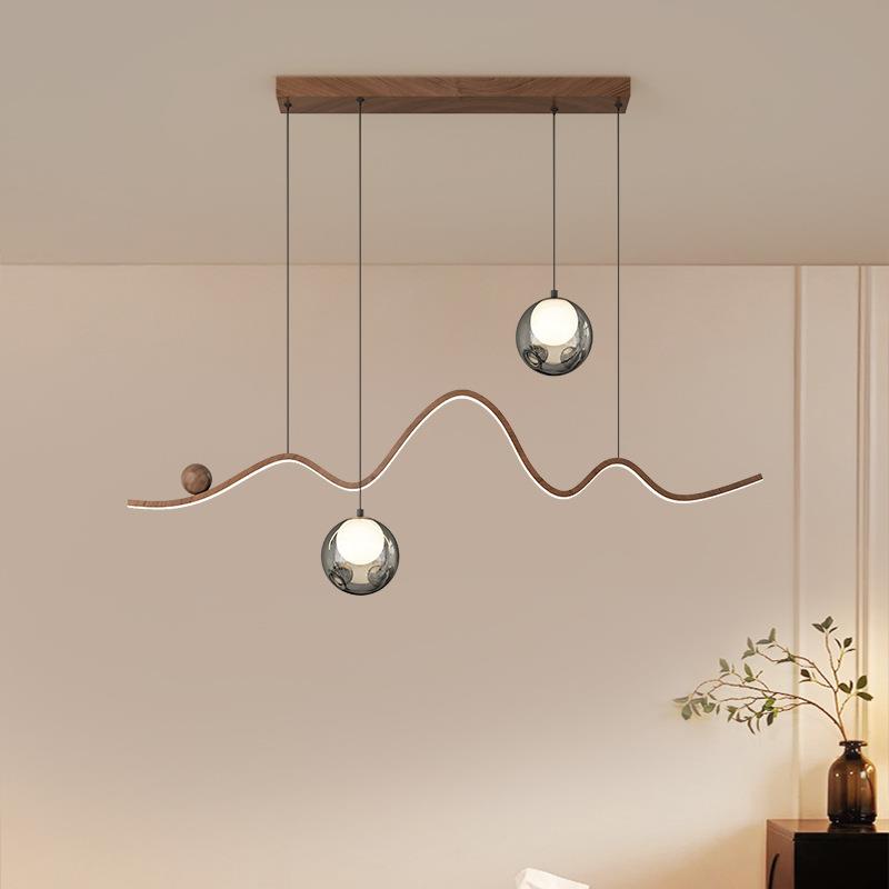 2025年新款雪山餐厅吊灯意式极简网红轻奢感设计师长条餐桌灯