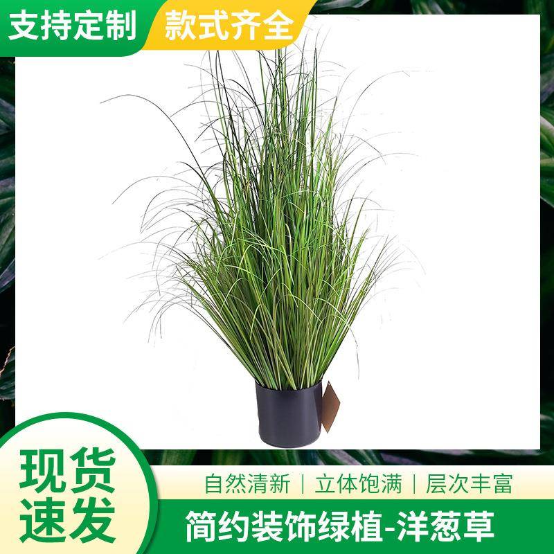 洋葱草 仿真草假绿植盆栽 室内大型植物 家居装饰 仿真洋葱草