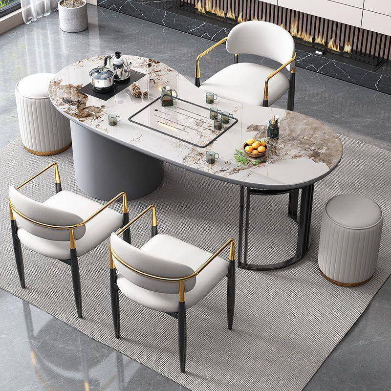 茶台岩板茶桌椅组合现代简约小户型阳台家用办公室茶桌一体一整套