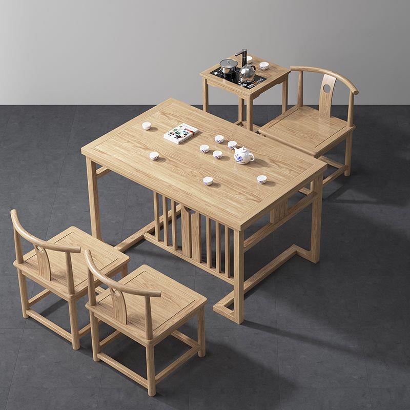 小型实木阳台茶桌椅组合新中式泡茶桌功夫办公室家用小茶台1米1.2