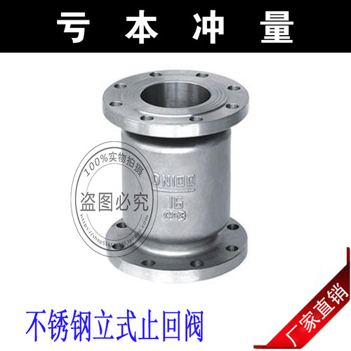H42W-16P不锈钢立式止回阀 304法兰止回阀 单向逆止阀DN25-DN200