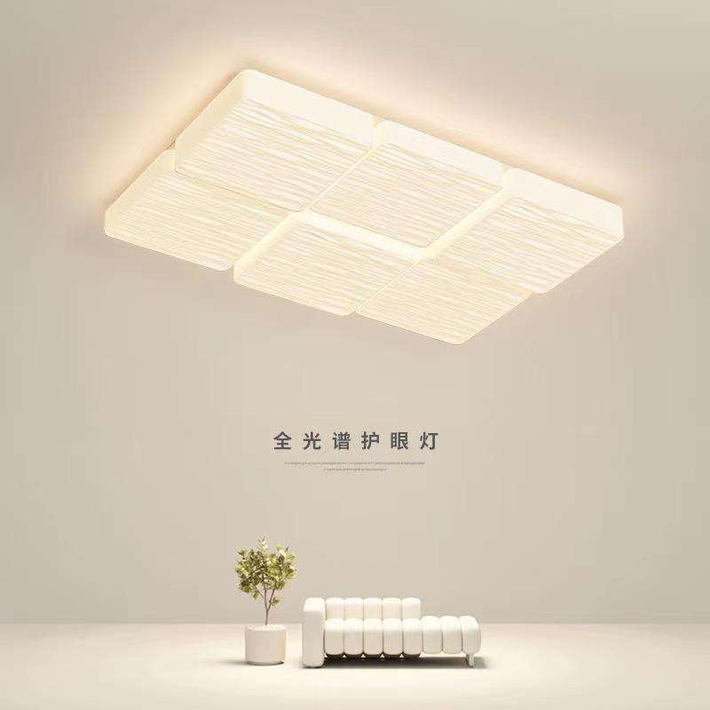 奶油风吸顶灯LED超亮客厅灯现代简约卧室灯智能中山灯具灯饰厂家