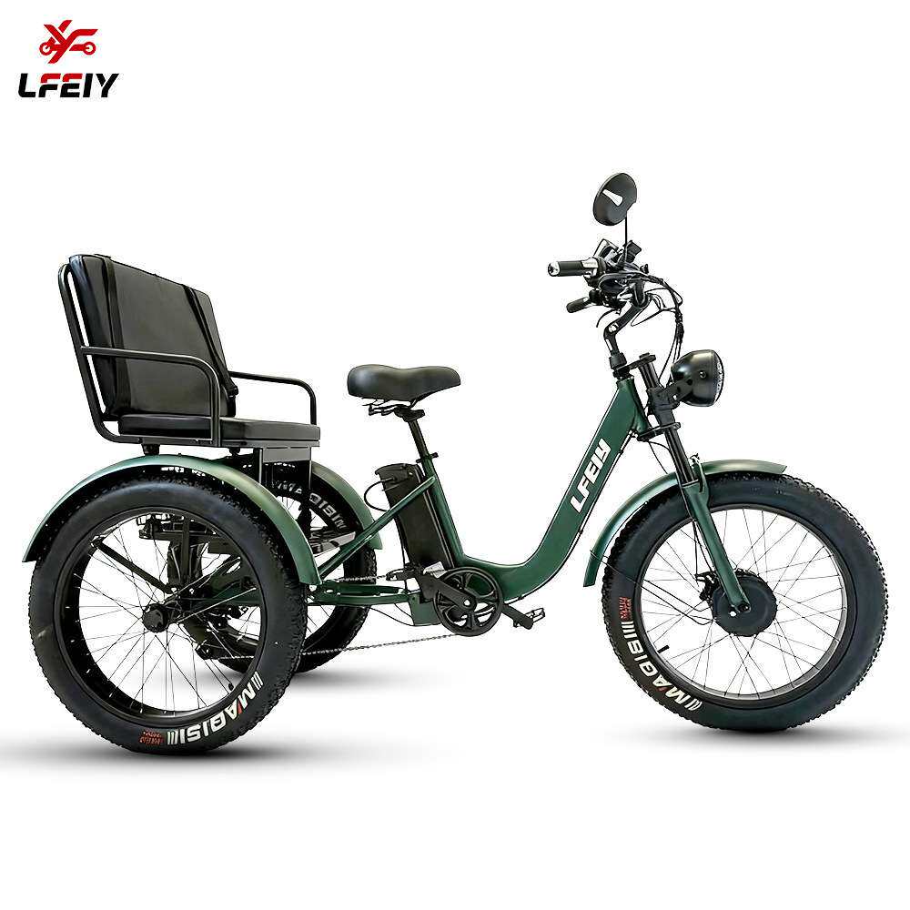 LFEIY热销载人大座椅胖胎电动助力三轮车胖胎雪地三轮自行车锂电