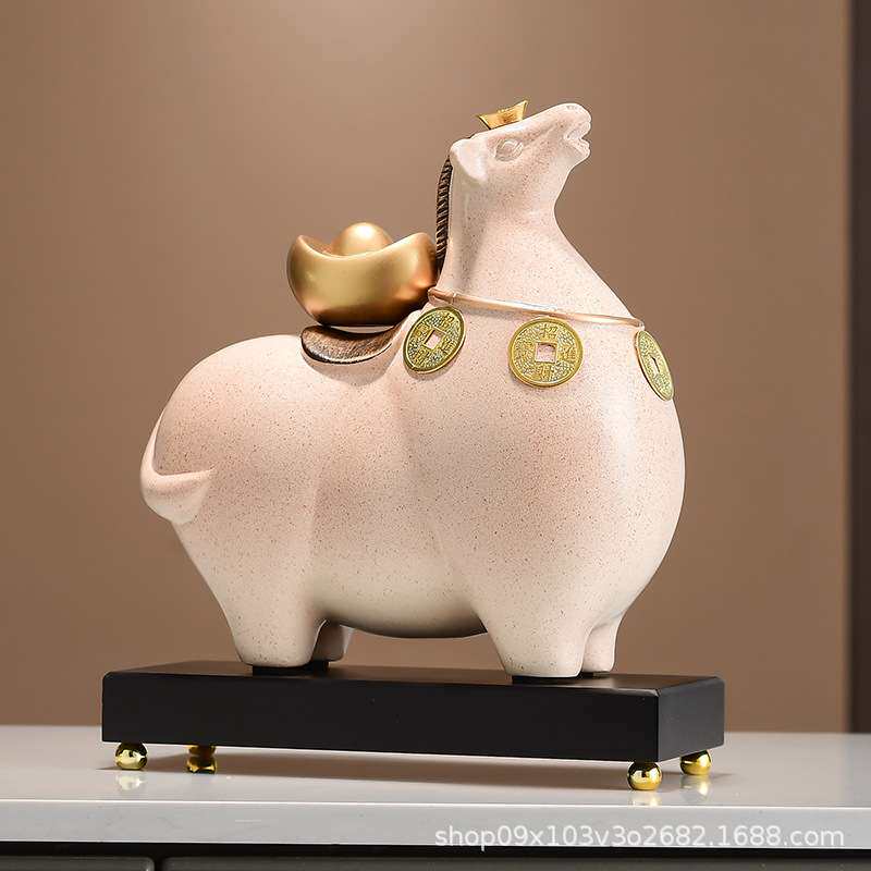 简约马上有钱软装装饰品 办公室桌面前台客厅电视柜创意摆件家用