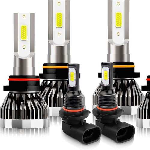 跨境大灯汽车LED大灯雾灯9005 9006 h11 CSP LED车灯套装白光