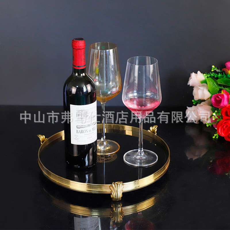 铜鹿红酒架桌面玄关卧室电视柜酒柜客厅装饰家居饰品摆件轻奢风