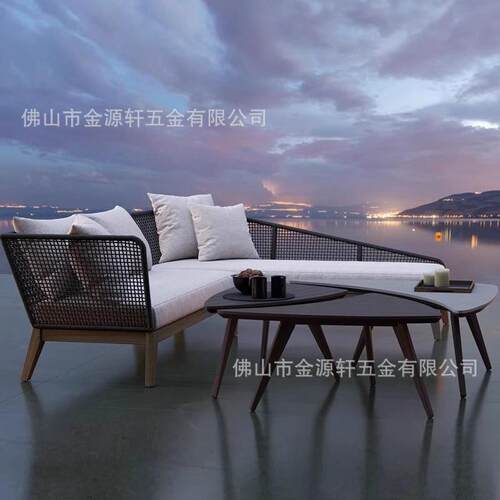 休闲藤沙发躺床庭院别墅室外藤条沙发组合花园露台户外防水藤制椅