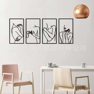 优雅女人线条抽象客厅壁挂极简主义装饰单线艺术装饰3D纹理璧饰