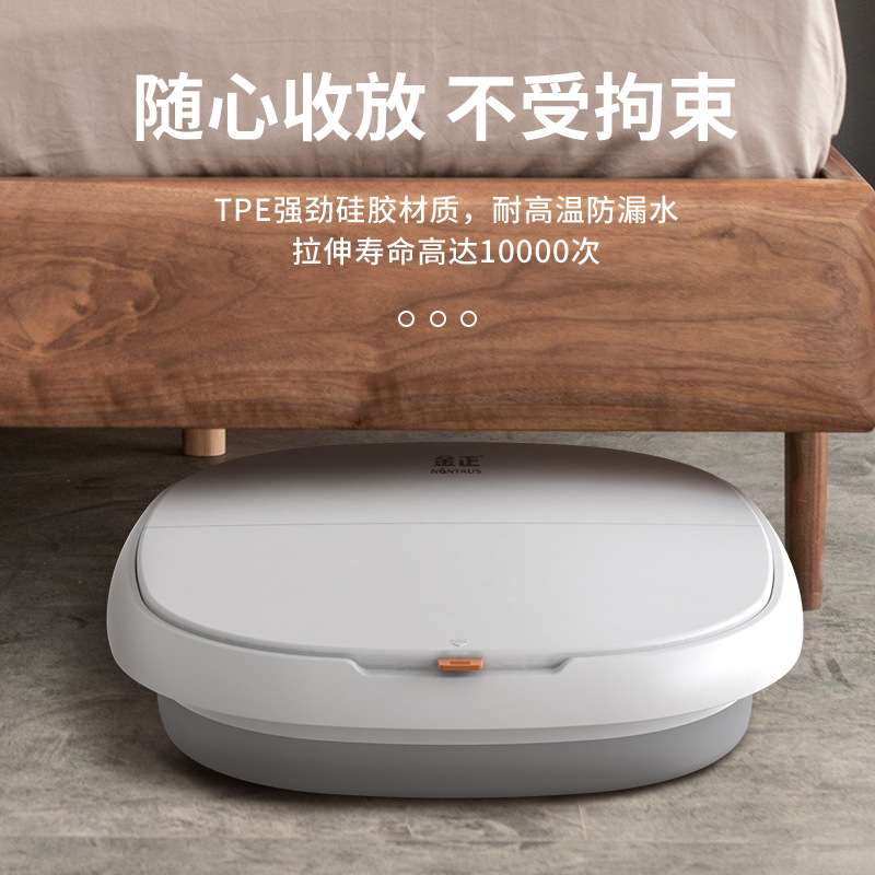 折叠足浴盆家用便携自动按摩泡脚桶电动加热洗脚盆恒温深桶足浴器