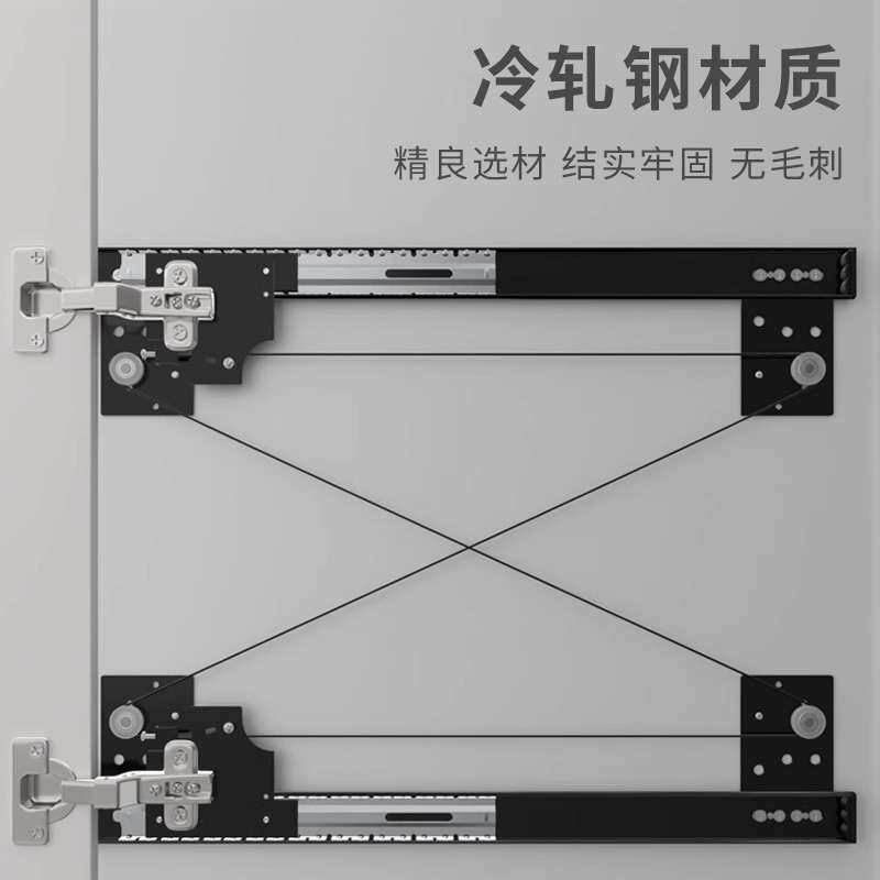 蝴蝶门五金配件侧插柜门式侧滑静音折叠导轨口袋门轨道隐藏回旋门