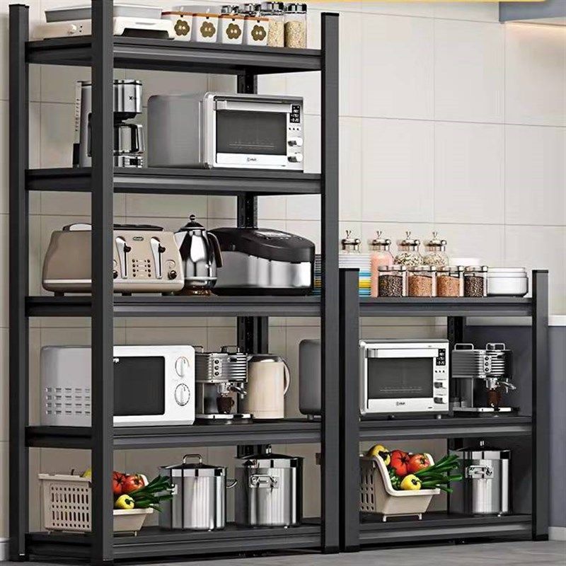 放东西的置物架加厚厨房落地多层微波炉收纳架子家用调料烤箱锅架