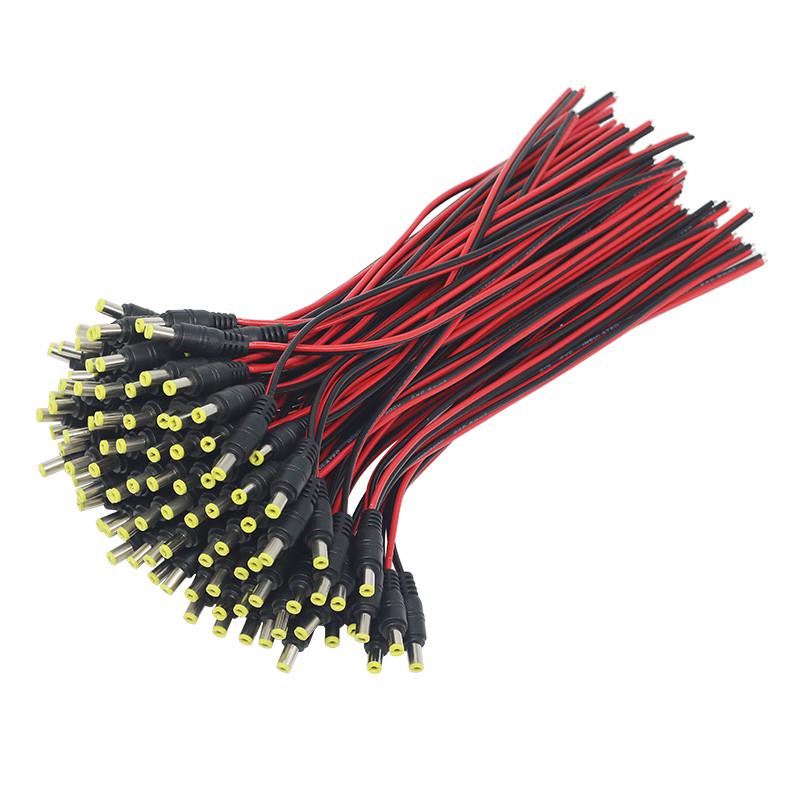 纯铜芯DC电源线监控摄像机集中供电12V24VDC头电源接头黑红公头