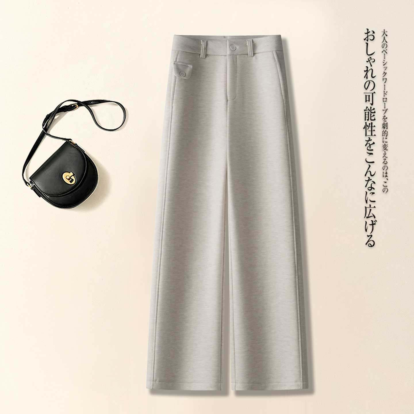 加绒醋酸羊毛阔腿裤女2025秋冬新款高腰保暖休闲毛呢直筒裤裤子,女装/女士精品,休闲裤,淘宝优惠券,粉丝福利购,淘宝优惠卷