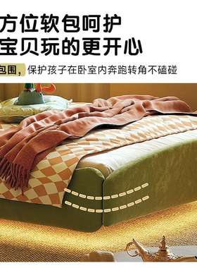 米布女孩床公主床绿色魔毯创意小户型单人床儿童51男孩实木床悬浮