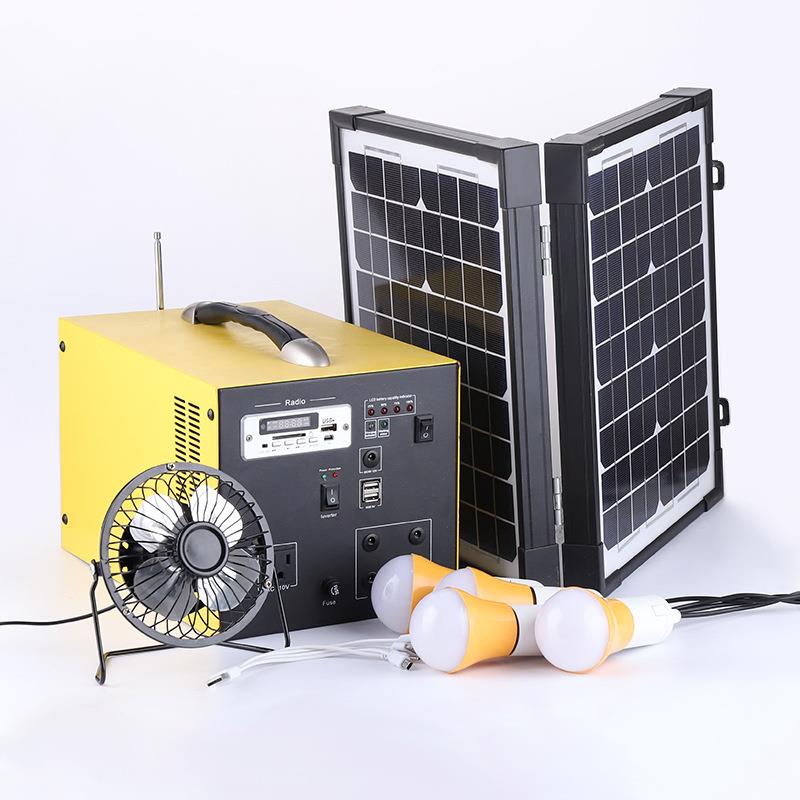新款80W太阳能发电机 户外作业家用照明风扇小系统单晶硅太阳能板