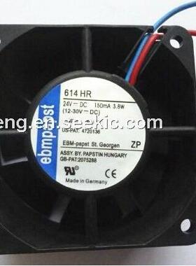 原装德国 西德 614HR 24VDC 150MA 3.8W 60*60*25mm 轴流风扇