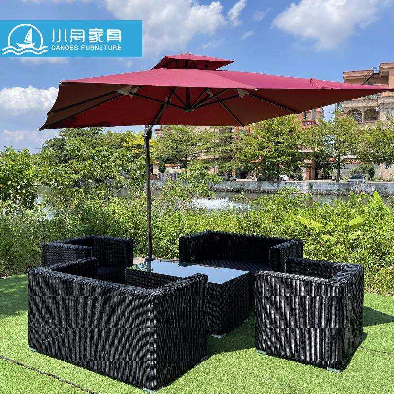 小舟户外家具别墅室外藤编桌椅咖啡厅奶茶店民宿庭院沙发配遮阳伞,鲜花速递/花卉仿真/绿植园艺,割草机/草坪机,淘宝优惠券,粉丝福利购,淘宝优惠卷