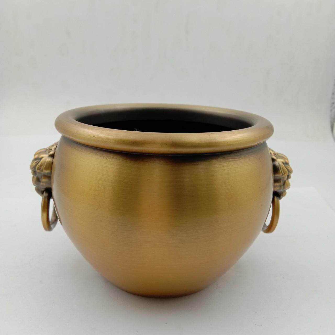 纯铜缸 纯铜小铜缸笔筒钢 金蟾进财缸家居办公工艺品摆件