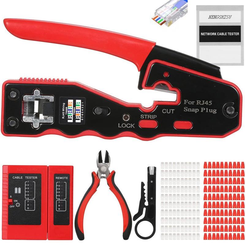 跨境六类网线钳套装CAT6网络钳8P6P网线压接工具直通水晶头压线钳